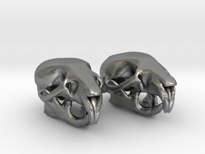 Rat Earrings (pair of 2 earrings) in Natural Silver