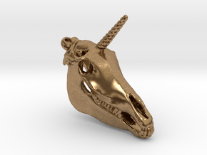 Unicorn Pendant 2 in Natural Brass