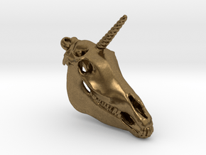 Unicorn Pendant 2 in Natural Bronze