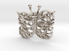 Butterfly Pedant in Rhodium Plated Brass