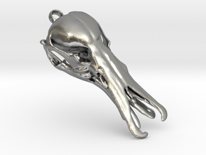 Platypus skull pendant in Natural Silver