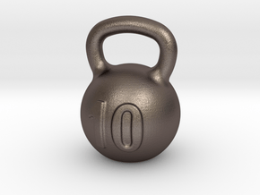 KETTLEBELL PENDANT in Polished Bronzed Silver Steel