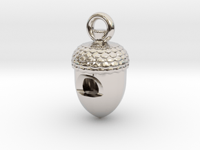 Acorn Whistle in Rhodium Plated Brass