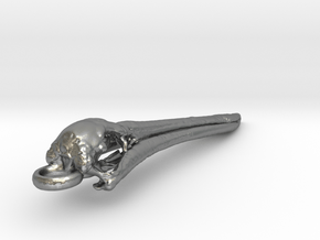 Pelican Skull Pendant in Natural Silver