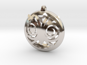 Hypno Owl Pendant in Rhodium Plated Brass