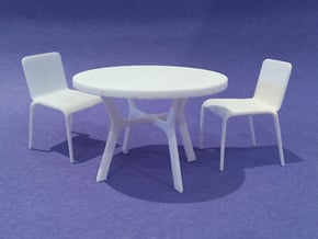 42in Dia Table 1:24 scale in White Natural Versatile Plastic