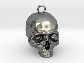 Skull Pendant 2 in Polished Silver