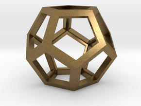 Dodecahedron Wire Frame - 0.3" side in Natural Bronze