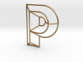 P Typolygon in Polished Gold Steel