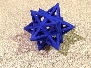 Small Stellated Dodecahedron 0.3 (inch) in Blue Processed Versatile Plastic