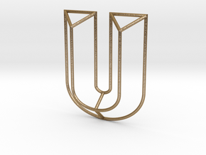 U Typolygon in Polished Gold Steel