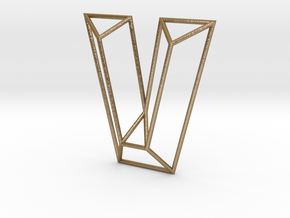 V Typolygon in Polished Gold Steel