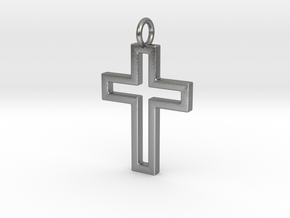 Cross Pendent in Natural Silver