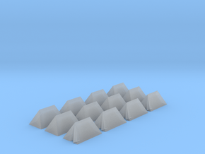 12 Small Tents for 6mm, 1/300 or 1/285 in Smooth Fine Detail Plastic