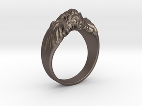 Lion Ring in Polished Bronzed Silver Steel