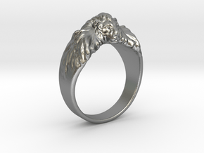 Lion Ring in Natural Silver