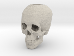 Skull Candle Holder in Natural Sandstone