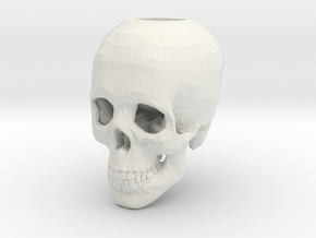 Skull Candle Holder in White Natural Versatile Plastic
