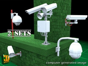 Surveillance cameras (double pack) in Smooth Fine Detail Plastic