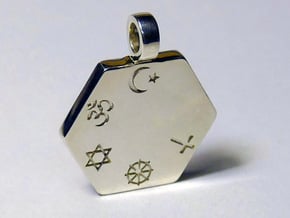 Statement for Peace: Muslim pendant in Polished Silver
