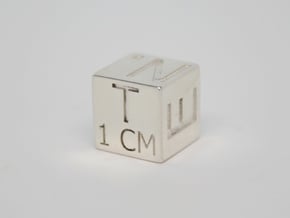 1 CM Photo Scale Cube in Fine Detail Polished Silver