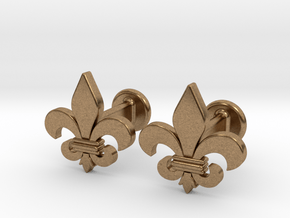 'Firenze' (fleur de lys) Cufflinks in Natural Brass