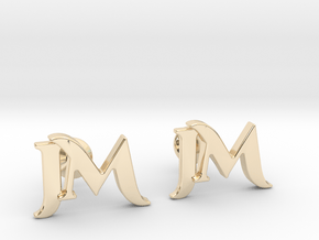 Monogram Cufflinks JM in 14K Yellow Gold