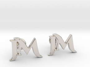 Monogram Cufflinks JM in Platinum