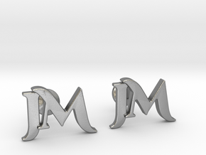 Monogram Cufflinks JM in Natural Silver