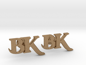 Monogram Cufflinks BK in Natural Brass