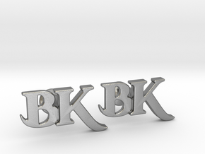 Monogram Cufflinks BK in Natural Silver
