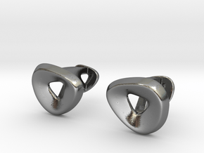 Triangle Halo Cufflinks in Polished Silver