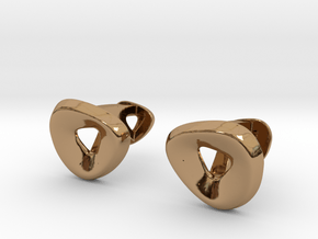 Triangle Halo Cufflinks in Polished Brass