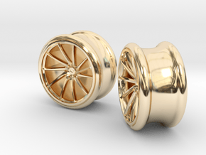 Set of Vossen CVT Gauge EarRings 16mm 5/8' Inner D in 14K Yellow Gold