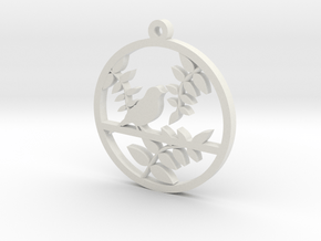 Bird Pendant in White Natural Versatile Plastic