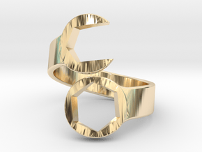 Wrench Ring size 10 in 14k Gold Plated Brass