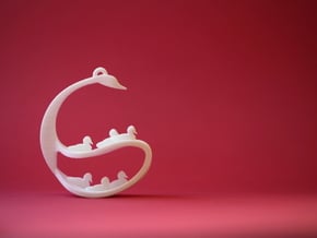 Seven Swans A-Swimming in White Natural Versatile Plastic