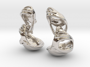 Julia's Basket Earrings in Rhodium Plated Brass
