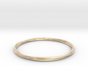 Three loops bangle in 14k Gold Plated Brass