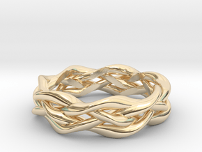 'Swoop' Braid Ring, size 8.25 in 14k Gold Plated Brass