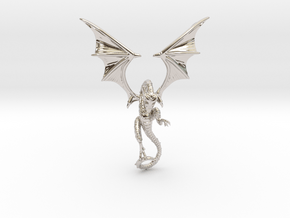 The Wyvern pendant.  in Rhodium Plated Brass