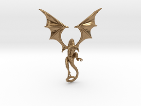 The Wyvern pendant.  in Natural Brass