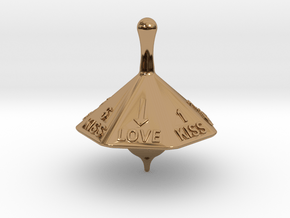 SPINNING TOP LOVE  in Polished Brass
