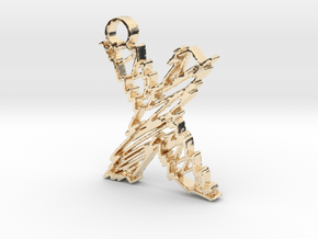Sketch "X" Pendant in 14K Yellow Gold