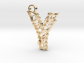 Sketch "Y" Pendant in 14K Yellow Gold