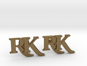 Monogram Cufflinks RK in Natural Bronze