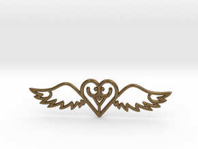 Flying Heart Necklace in Natural Bronze