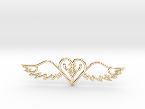Flying Heart Necklace in 14k Gold Plated Brass