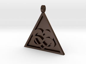 Triangle Infinity Heart Pendant in Polished Bronze Steel