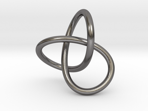 Trefoilknot-10cm-thin in Polished Nickel Steel